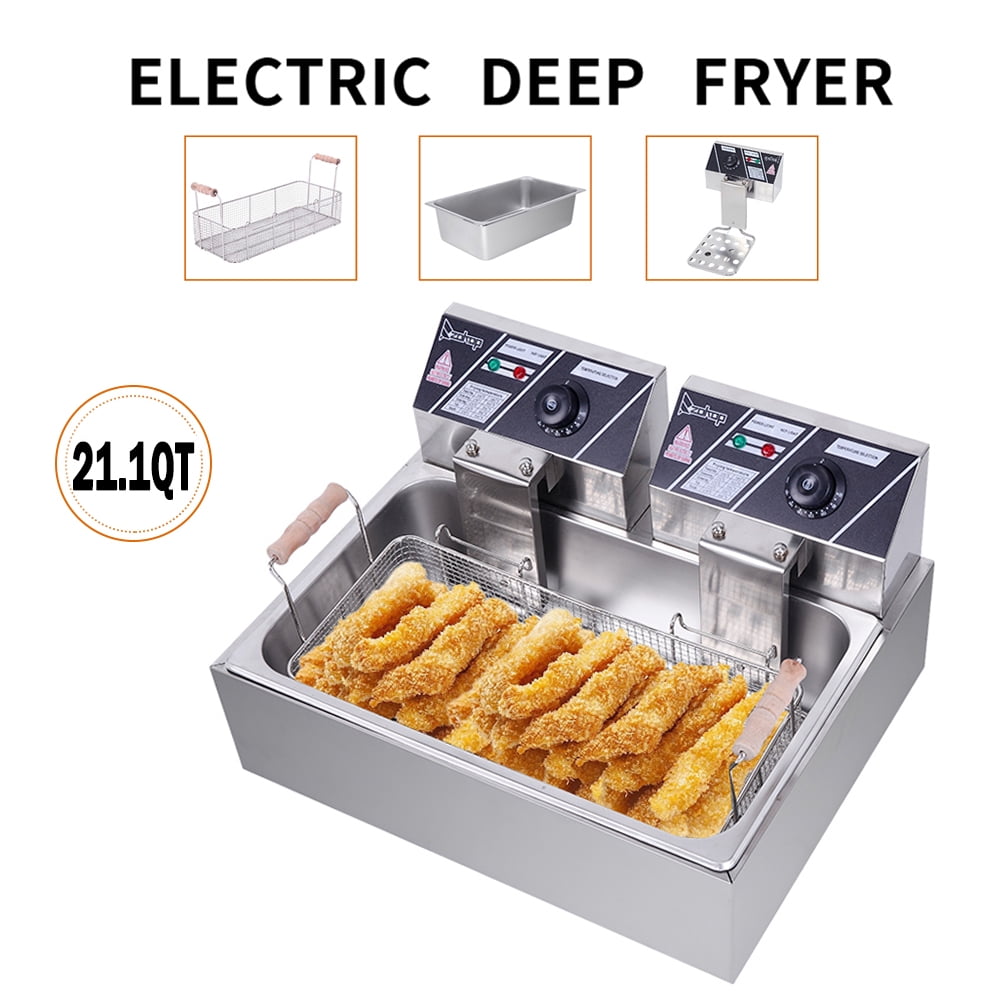 YOOYIST Commercial Electric Deep Fryer with Baskets Countertop for  Professional Restaurant Kitchen Intelligent Temperature Control 8L