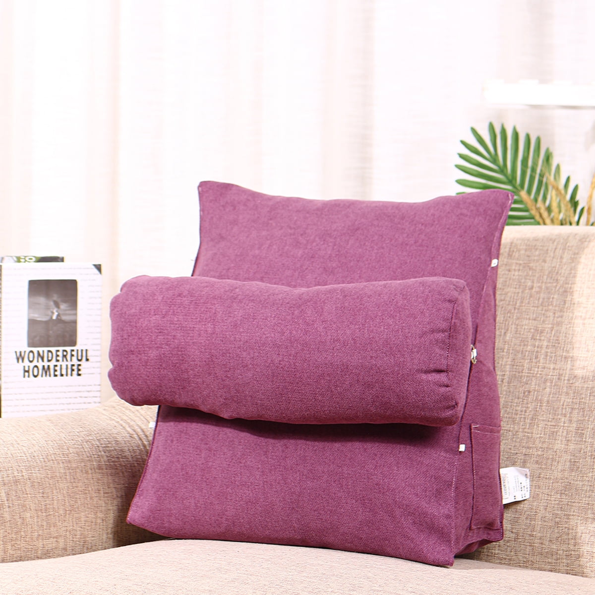 Sofa Bed Back Wedge Cushion Pillow Adjustable Backrest Pillow Waist