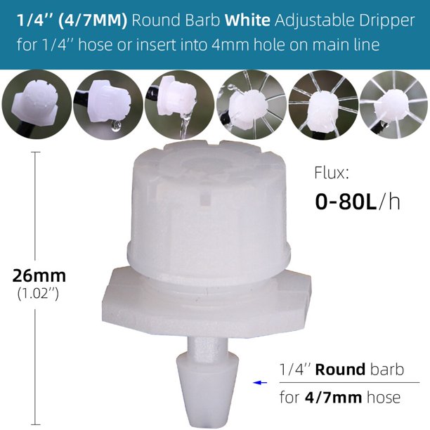 30-800PCS 12 Types of Adjustable 8-Holes Dripper Garden Irrigation Spinkler Nozzle Balcony Greenhouse Watering Emitter Automatic200 PCS He Qiyong unisex