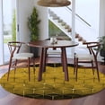 thumbnail image 3 of Round Rug 5Ft Washable Non-Slip, Yellow Geometric Circle Area Rugs for Living Room Bedroom, Modern Abstract Art Ombre Indoor Floor Mats Carpet Runner for Home Decor Aesthetic, 3 of 8