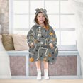 thumbnail image 7 of FORMRS Wearable Blanket Hoodie with Sleeves for Kids Cozy Flannel Sweatshirt, Halloween Dancing Skeleton, 7 of 7