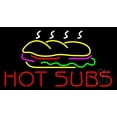 thumbnail image 1 of Hot Subs Logo LED Neon Sign 13 x 24 - inches, Clear Edge Cut Acrylic Backing, with Dimmer - Bright and Premium built indoor LED Neon Sign for restaurant window and interior decor., 1 of 7