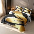 thumbnail image 3 of Erosebridal Aesthetic Gold Black Twin Quilt Set, Contemporary Minimalism Twin Coverlet Set, Gray Reversible 2-Piece 1 Bedspread and 1 Pillowcase, 3 of 7