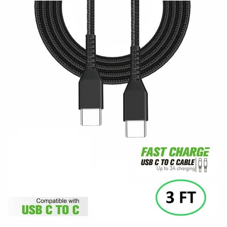 For OnePlus 13 13R 2X 3FT Braided Fast USB Cable Type C TO C