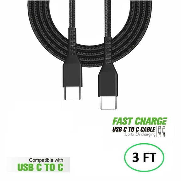 For Nothing Phone 2 2X 4FT Braided Fast USB Cable Type C TO C