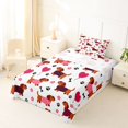 thumbnail image 5 of Homewish Pet Dachshund Twin Sheets,Dog Paws Bedding,White,Heart Balloon Decor,3pcs,1 Fitted Sheet and 1 Pillowcase, 5 of 6
