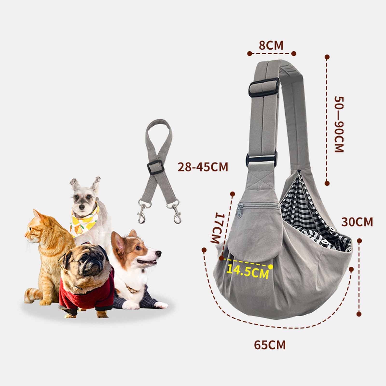 YAYUBA Cat Carrier Sling Bag, Soft Comfortable Cat Carrier Pouch Dog Carriers for Small Dogs Widened Shoulder Straps with Outer Pocket for Outdoor Walking and Travel,Black