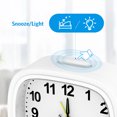 thumbnail image 5 of Alarm Clock, AMIR Silent Non Ticking Clock with Snooze Night Light Clock for Bedroom Bedside Kids Elderly White, 5 of 10