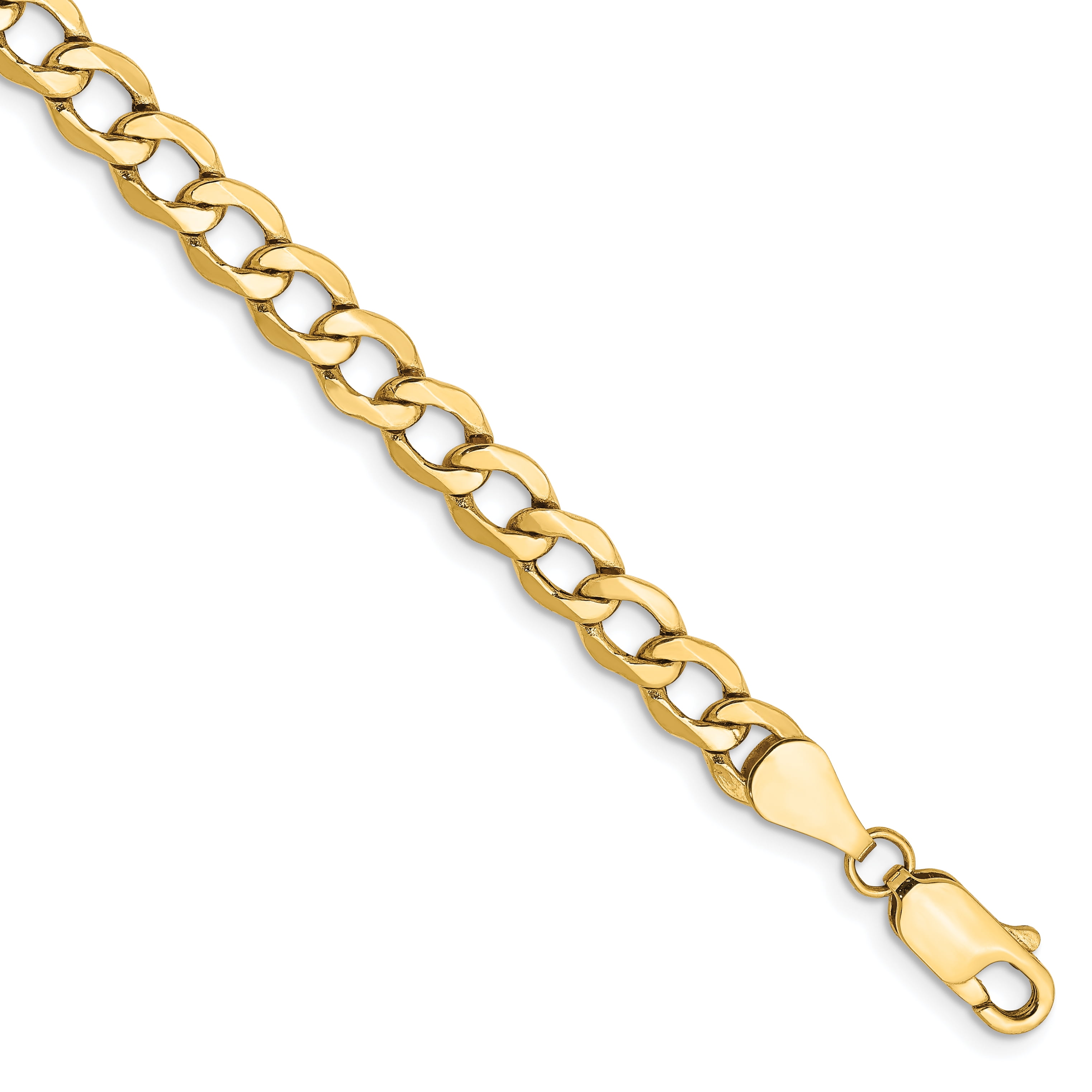 14k 5.25mm SemiSolid Curb Link Chain