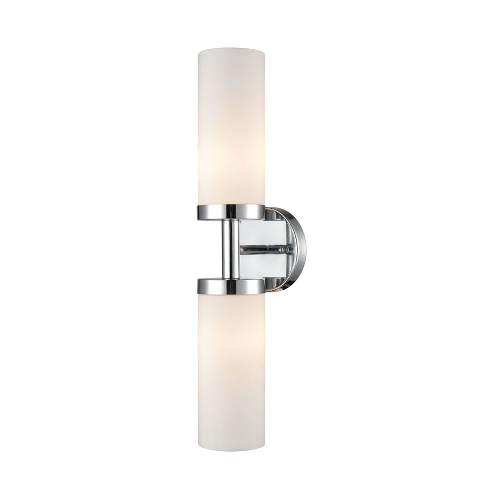 Modern 2 Up Light Bathroom Vanity Sconce in Chrome Finish Made Of Steel