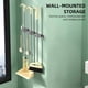 thumbnail image 3 of 2pcs 304 Stainless Steel Broom Holder 3 Racks 4 Hooks Wall Mount Mop Hanger Organizer, 3 of 5