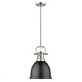 thumbnail image 2 of Golden Lighting 3604-S PW-BLK Duncan Small Pendant Light with Rod & Matte Black Shade, Pewter, 2 of 3