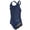 Navy, variant on Solid Wide Strap One Piece Swimsuit, High Cut, Unpadded, Athletic (Women’s)