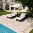 thumbnail image 3 of Wonnitar 8'x10' Large Outdoor Patio Rug, Waterproof Reversible Outdoor Rug for RV Camping Plastic Straw Mat for Porch Decor, Lightweight Outside Carpet for Picnic Balcony Backyard, Khaki-Rainbow, 3 of 10