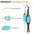 thumbnail image 4 of Uxcell 2 Pcs Craft Tweezers Crossing Lock Curved Stainless Steel Tweezer for DIY Blue/Silver/Black, 4 of 6