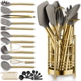 thumbnail image 1 of ReaNea Gold 38 Pieces Silicone Kitchen Utensils Set With Sturdy Stainless Steel Utensil Holder, 1 of 6