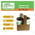thumbnail image 2 of [150 PACK] Disposable Cup Drink Carrier with Handles - Kraft 2 or 4 Cup Carrier, Paperboard Cup Holder - Disposable Cup Holder for Hot and Cold Drinks - To Go Coffee Cup Holder for Food Delivery, 2 of 7