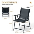 thumbnail image 5 of Crestlive Products Folding Patio Chair Set of 4, Portable Dining Chairs with Armrest, Outdoor Folding Chairs, Black, 5 of 9