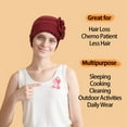 thumbnail image 3 of 2 Pieces Cotton Chemo Turban Headwear, Soft Cancer Headwear Elastic Cancer Cap for Women with Hair Loss, 3 of 7