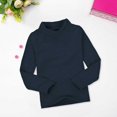 thumbnail image 2 of Generic Clearance Children's Outfits Baby Girls Boys High Neck Candy Color Long Sleeve Base T Shirt for Fall Winter Casual Soft Comfortable Clothing(4-5 Years,Dark Blue), 2 of 4