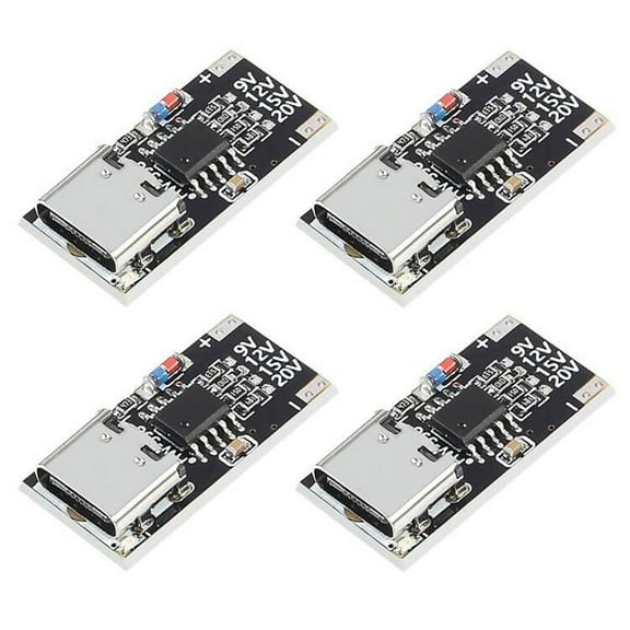 4PCS USB-C PD Trigger Board Module PD/QC Decoy Board Fast Charge USB Type-C to 12VPower Delivery Boost Module