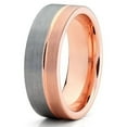 thumbnail image 2 of His 8mm & Hers 6mm Tungsten Wedding Band - Rose Gold Tungsten - Gray Tungsten Ring, 2 of 6