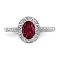 thumbnail image 4 of 925 Sterling Silver Oval Polished Diamond and Created Ruby Ring Size 7 Measures 2mm Wide Jewelry for Women, 4 of 8
