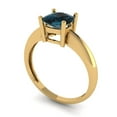 thumbnail image 2 of 1.5 ct Cushion Cut Natural London Blue Topaz Solitaire 18K Yellow Gold Womens Engagement Ring, 2 of 5