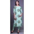 thumbnail image 3 of Bimba Kurtis Droit Imprimé pour Femmes Robe Tunique d'Été Manches 3/4, 3 of 6