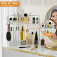thumbnail image 3 of Subekyu 2 Tier Bathroom Counter Organizer Countertop,Plastic Bathroom Counter Organizer, Vanity Tray Sink Shelf with Hooks, for Makeup Storage (Clear), 3 of 6