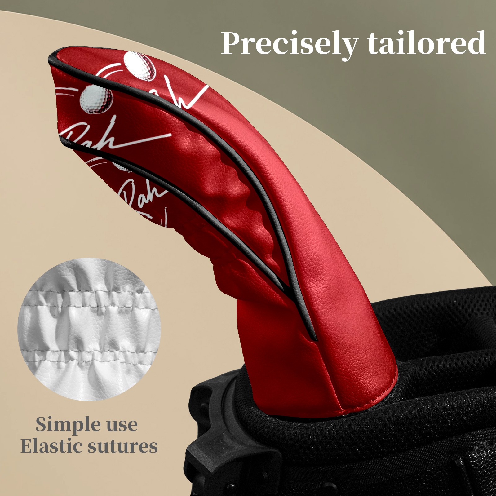 Jongolfball Golf Club Head Covers Waterproof Leather Golf Head Covers for Men Women Driver Head Cover Fairway Headcover for Golf Lovers
