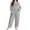 Gray, variant on Womens Flannel Pajama Sets Plus Size Fuzzy Fleece Loungewear Warm Tops and Long Pants Pjs Set Comfy Soft Sleepwear Loose Fit Winter Sleep Outfits