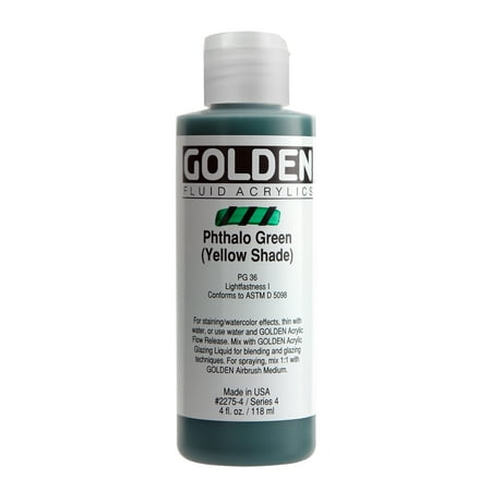 UPC: 0738797227545 | Golden� Fluid Acrylic  4 oz.  Phthalo Green/ Yellow Shade