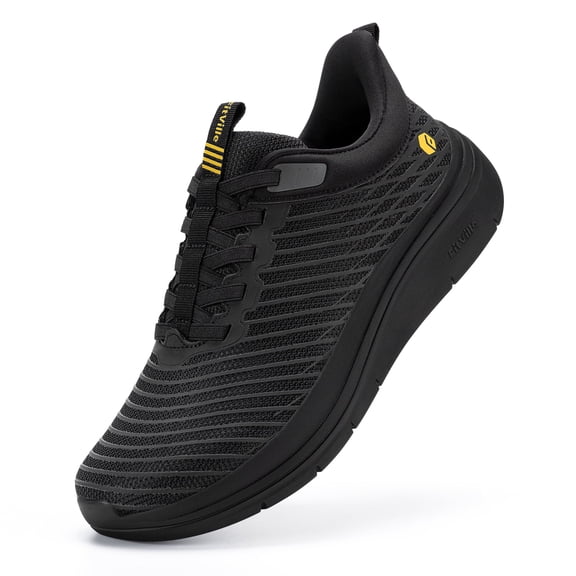 FitVille Men's Slip-On Walking Shoes Wide Thick Sole Comfort Shoes For Foot Pain Relief with Arch Support