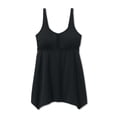 thumbnail image 4 of Swim 365 Women's Plus Size Longer-Length Handkerchief Hem Tankini Top, 4 of 6