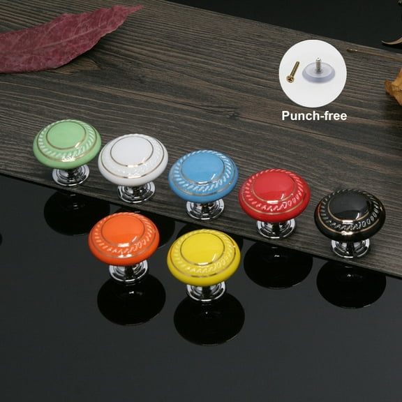 Joernso 35mm Sturdy Cabinet Pulls Double Coil Wide Applications Durable Anti-fall Off Ceramic Cabinet Knobs for Wardrobe