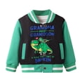 thumbnail image 2 of NAISIBABY Bomber Jacket for Boys, Long Sleeve Trendy Dinosaur Prints Button Hooded Casual Coat Green 9-12Months, 2 of 7