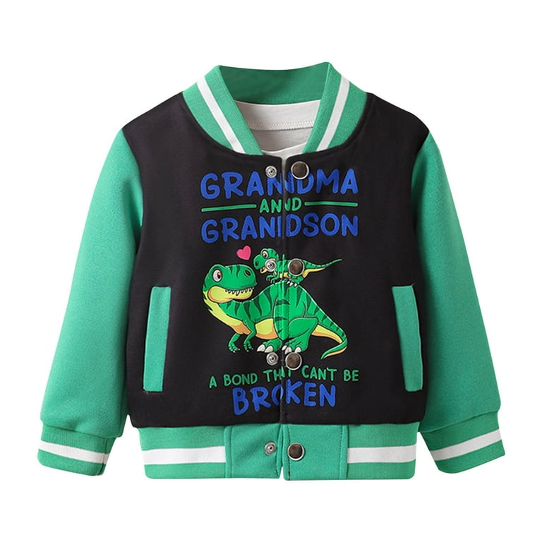 NAISIBABY Bomber Jacket for Boys, Long Sleeve Trendy Dinosaur