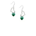 thumbnail image 2 of Delight Jewelry Green Crystal Heart Open Heart French Earrings, 2 of 4