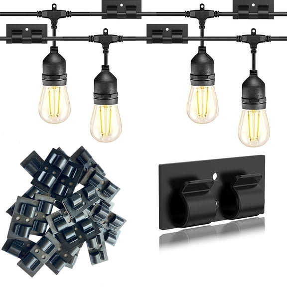 Bag Hook Hooks for Outdoor String Lights 10Pcs Outdoor Light Clips with Adhesive Strips Wall Clips Wire Holder Outdoor Light Hooks for Indoor Outdoor Party Decor Christmas Halloween Festi