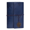 thumbnail image 2 of Portable A6 Leather Notebook Cover Journal Ring Loose Leaf Binder Fallen Leaf Design,Vintage Leather Cover Travel Binder for Diary and Note Taking(A), 2 of 9