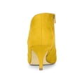 thumbnail image 2 of BLISSFUL STEP Women's Ankle Boots Solid Color Pointed Toe Kitten Heel Yellow 8.5, 2 of 7