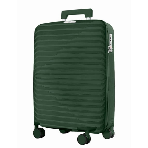 RED VELVET Maleta de Cabina Rígida de 20" | Beige, 360°, Antisalpicaduras, Cierre TSA | Equipaje de Mano Ligero con Interior de Nylon y Correa en X
