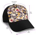 thumbnail image 2 of Naloa lips record rock Skull Adult adjustable Print Baseball Hat, Patchwork curved brim baseball capfor Men and Women, One Size, 2 of 5