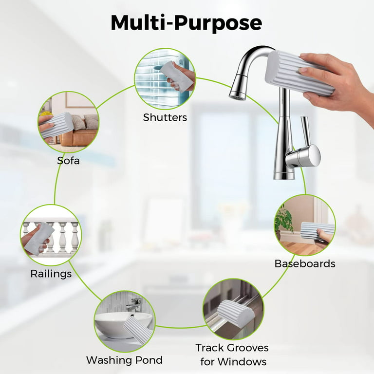 Damp Duster Sponge Brush Multi-Purpose Household Cleaning Supplies, 4 pcs