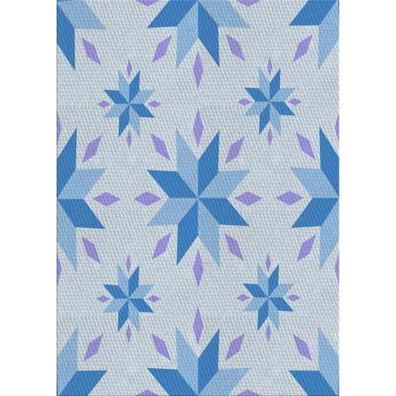 Ahgly Company Machine Washable Indoor Rectangle Transitional Pale Blue Lily Blue Area Rugs, 2' x 4'