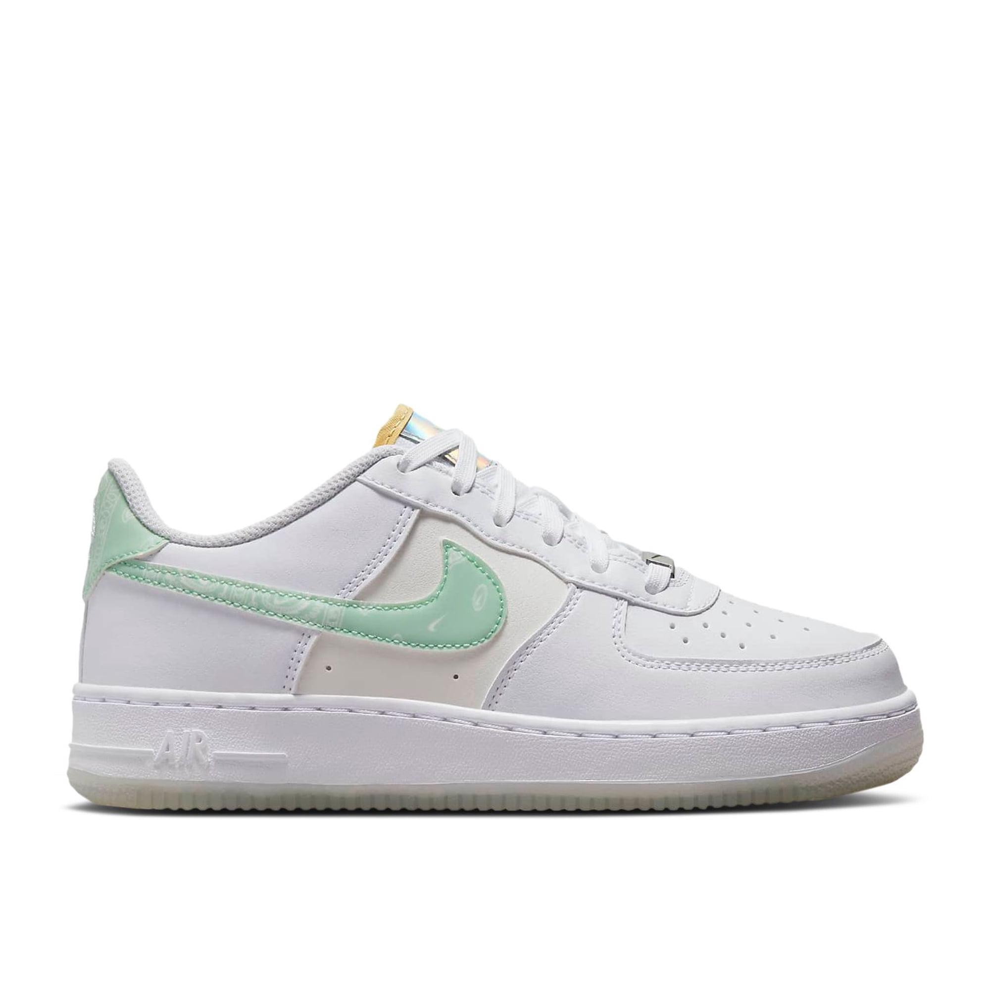 Nike Air Force 1 LV8 GS Big Kid's Shoes, White/White/Phantom/Mint Foam, Size
