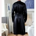 thumbnail image 5 of cllios Mens Pajamas Stain Silk Spa Bathrobe Lightweight Long Sleeve Kimono Robes Confy Knee Length Loungewear Sleepwear, 5 of 5