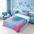 thumbnail image 3 of Homewish Glitter Stars Twin Sheets for Girls, Rainbow Galaxy Bedding, Blue Pink, 3-Piece (1 Flat Sheet, 1 Fitted Sheet and 1 Pillowcase), 3 of 6