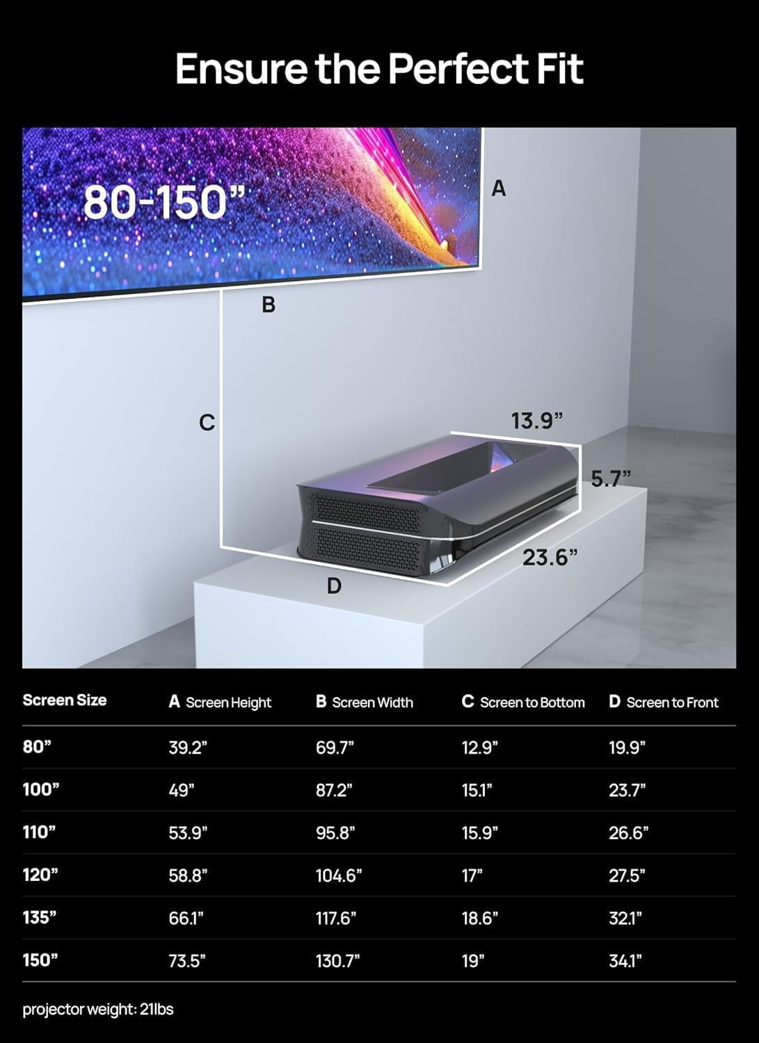 Restored AWOL Vision LTV-3000 Pro 4K Ultra Short Throw Triple Laser Projector, 0.25:1 ratio (Refurbished)